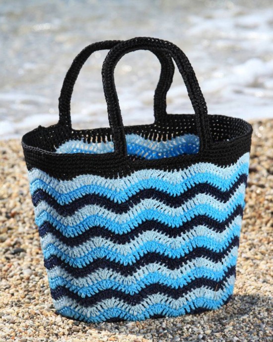 Santorini Blue Crochet Bag