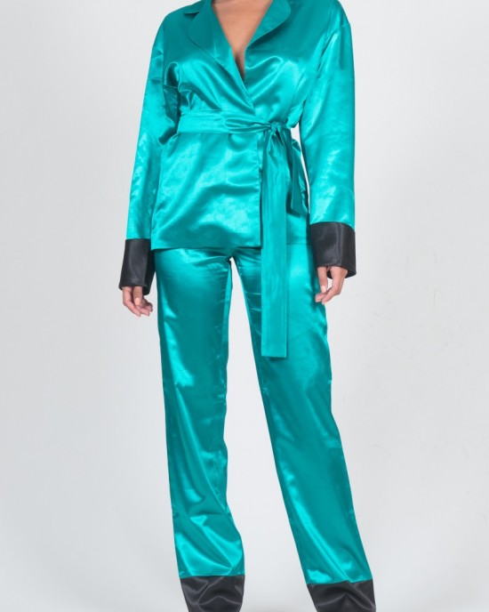 Leo Teal Green Pants Leo Teal Green Pants