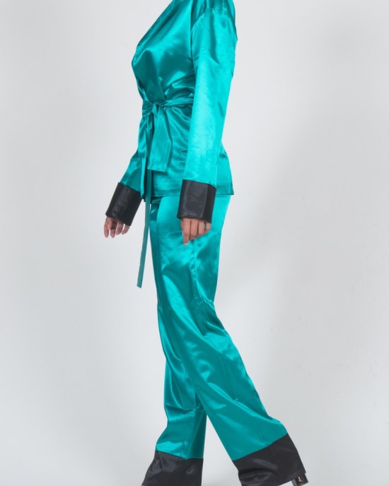 Leo Teal Green Pants Leo Teal Green Pants